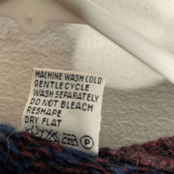 VTG Boundary Waters Mens Size XL Multicolor Wool Grandpa Crewneck Sweater Italy - Picture 3 of 9